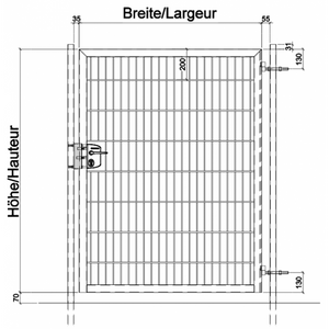 Doppelstab Türe einflüglig, anthrazit RAL 7016