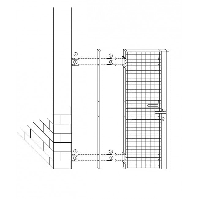 Cloison en treillis soudé Charnières et fixations murales